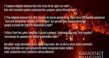 Sürmene Çamburnu Yangınıyla İlgili 3 Soru / 09.01.2017