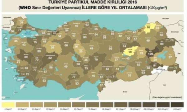 İşte Türkiye’nin İl İl Hava Kirliliği Raporu