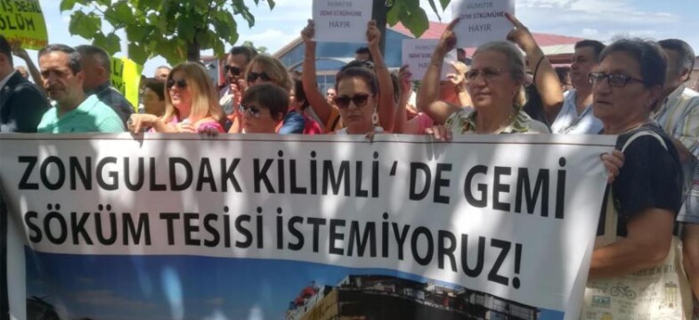 Kilimli’ye gemi söküm sahası yapma kararı protesto edildi