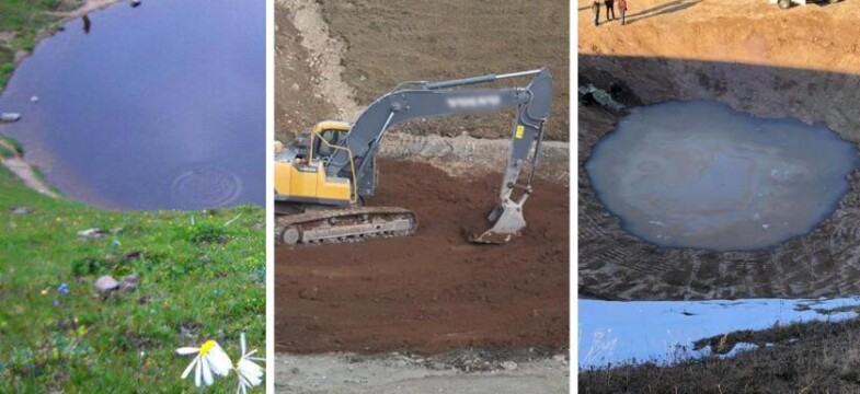 Yok edilen Dipsiz Göl’e dereden su veriliyor