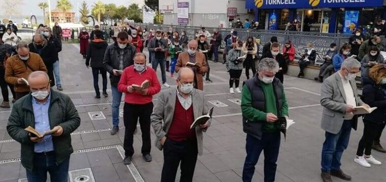 Siyanürlü altına karşı başlatılan okuma eyleminin 100. günüydü