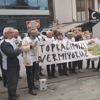 Çorum Sungurlulular taş ocağı projesine karşı şirketin Ankara’daki merkezi önünde: “Topraklarımızı sömürgecilere vermeyeceğiz”