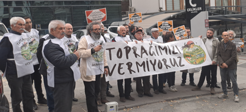 Çorum Sungurlulular taş ocağı projesine karşı şirketin Ankara’daki merkezi önünde: “Topraklarımızı sömürgecilere vermeyeceğiz”