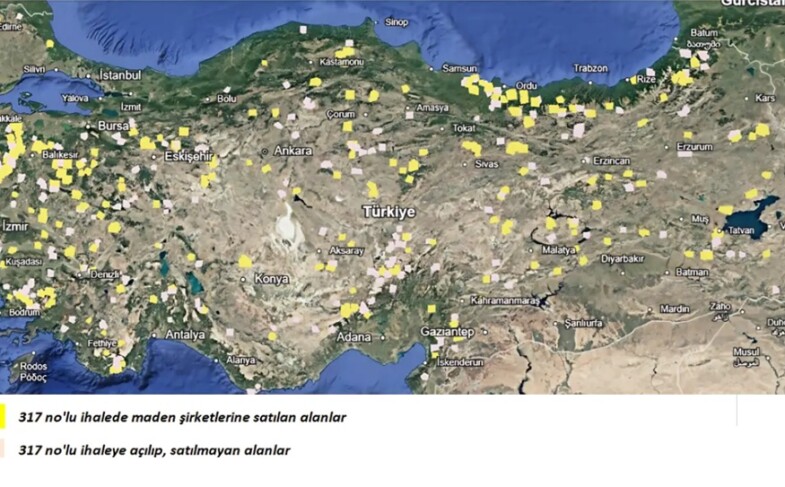 318 bin hektar alan madenlere verildi